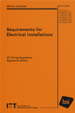 IET Wiring Regulations BS 7671 18th Edition book cover